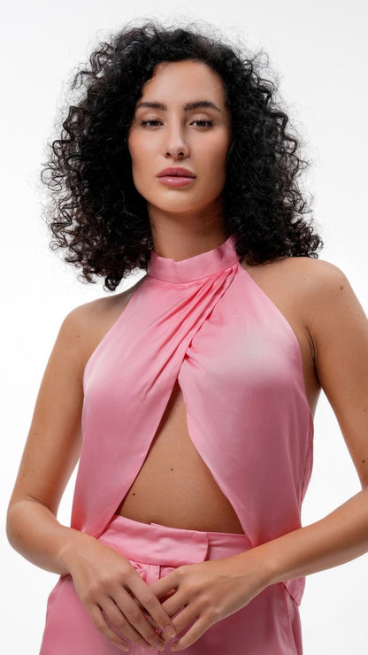 Bemberg satin drape top