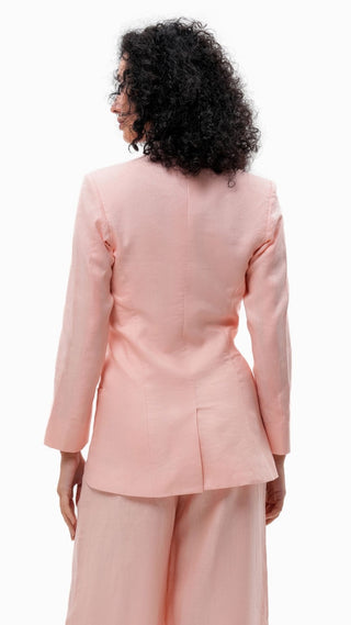 Linen signature wrap blazer