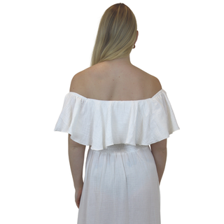 Back of Off the shoulder long dress